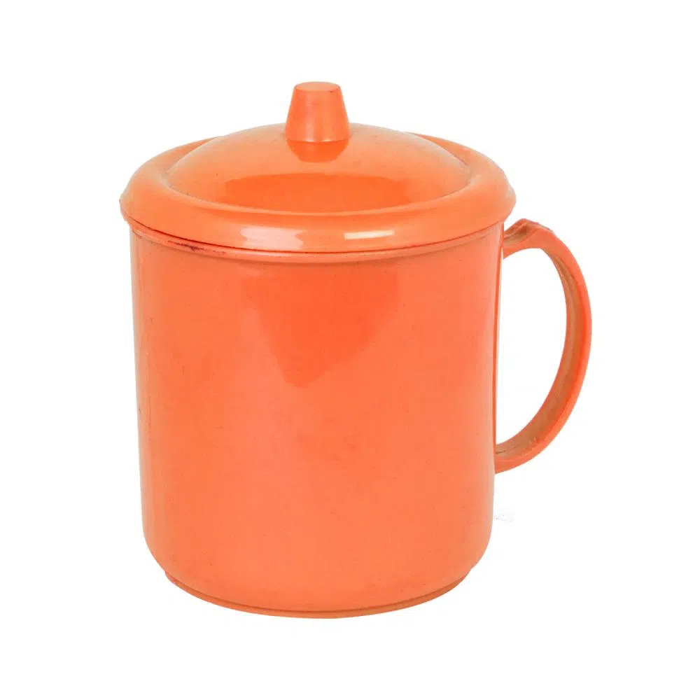  mug plastik 10cm mill orange pabrik plastik candi mas surabaya