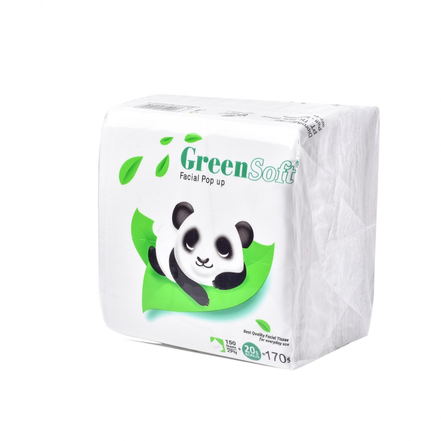 Tisu Meja Makan Tissue Pop Up Green Soft Panda 170 sheets 1 - Tissueku - tissueku